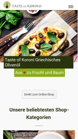 Vorschau der mobilen Webseite www.taste-of-koroni.de, Taste of Koroni