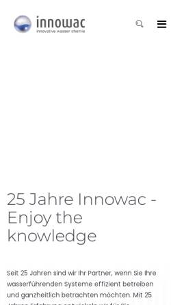 Vorschau der mobilen Webseite innowac.com, Innowac GmbH