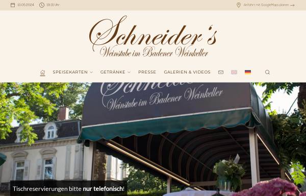 Vorschau von schneiders-weinstube.de, Schneider's Weinstube GmbH Im Badener Weinkeller
