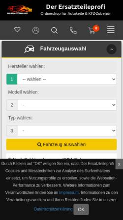Vorschau der mobilen Webseite www.der-ersatzteile-profi.de, Certus Autoteile GmbH