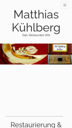 Vorschau der mobilen Webseite www.restaurierung-kuehlberg.de, Dipl.-Restaurator (FH) Matthias Kühlberg