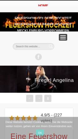 Vorschau der mobilen Webseite www.feuershow-hochzeit.info, Feuershow Hochzeit - Annelie Krüger