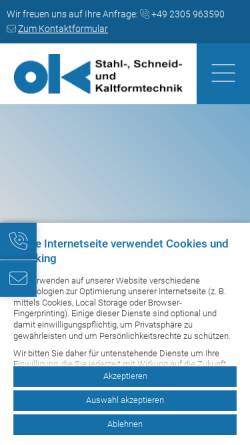 Vorschau der mobilen Webseite ottoklostermann.de, Otto Klostermann GmbH