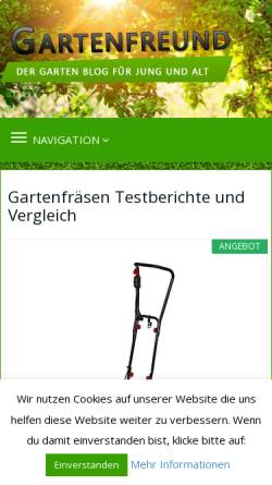 Vorschau der mobilen Webseite www.gartenfraese-experte.de, Gartenfreunde - der Gartenblog für Jung und Alt
