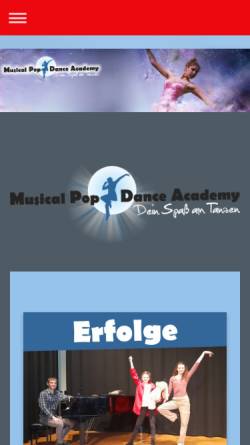 Vorschau der mobilen Webseite www.musicalschule-bodensee.de, Musical Pop Dance Academy