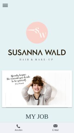 Vorschau der mobilen Webseite www.susannawaldhair.com, Susanna Wald Hair & Make-up