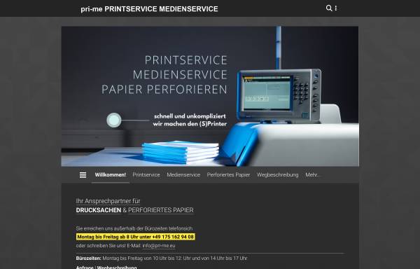 Vorschau von www.pri-me.eu, pri-me / Printservice Medienservice