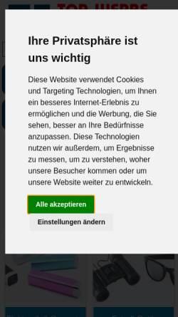Vorschau der mobilen Webseite www.top-werbe.de, TOP-WERBE GmbH