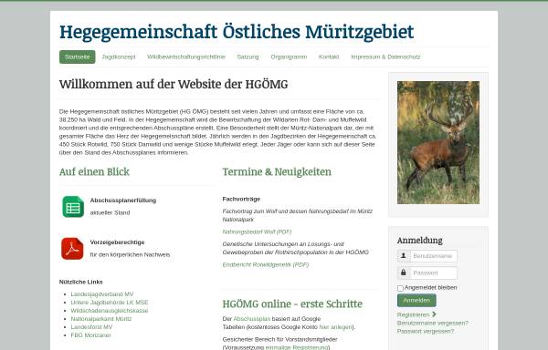 Vorschau von www.hg-omg.de, Hegegemeinschaft Östliches Müritzgebiet (HGÖMG)