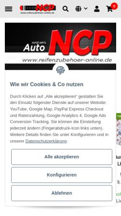 Vorschau der mobilen Webseite www.reifenzubehoer-online.de, NCP New Carparts UG