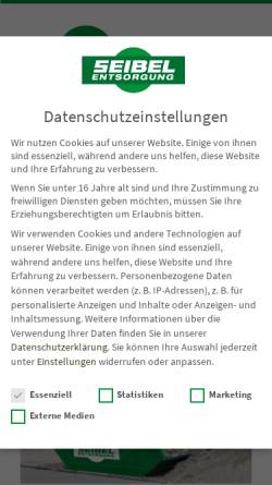 Vorschau der mobilen Webseite www.seibel-entsorgung.de, Seibel Entsorgung GmbH