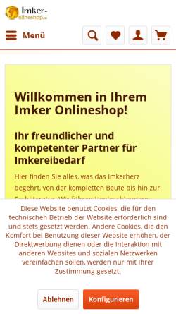 Vorschau der mobilen Webseite imker-onlineshop.de, Imker-Onlineshop - Inh.: Nils Duensing