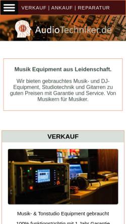 Vorschau der mobilen Webseite www.audiotechniker.de, AudioTechniker