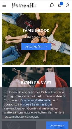 Vorschau der mobilen Webseite paarpulli.de, PaarPulli Shop