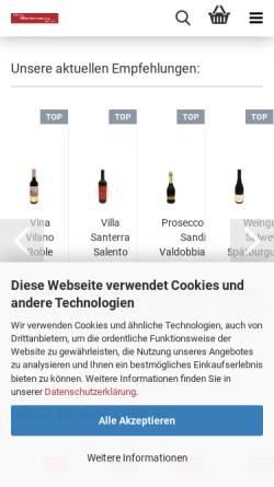 Vorschau der mobilen Webseite www.shop-wein-baumann.de, Baumann & Co KG