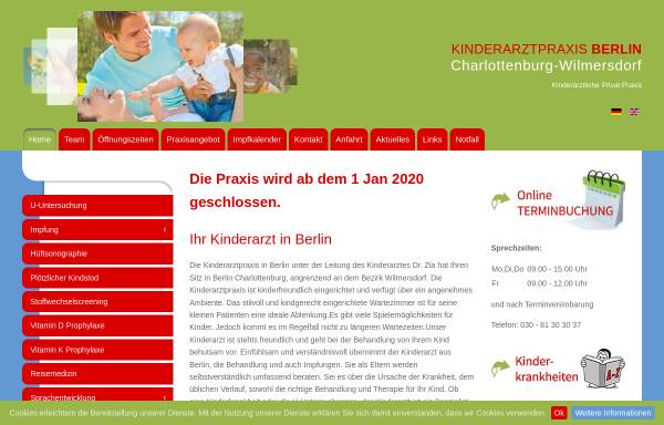 Vorschau von www.kinderarzt-berlin-zia.de, Kinderärztliche Privat Praxis - Dr. med. Ahmad Zia, M.D.