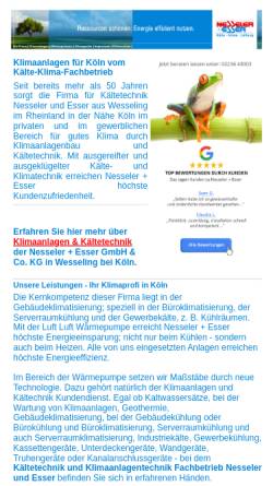 Vorschau der mobilen Webseite klimaanlagenkoeln.de, Nesseler + Esser GmbH & Co KG
