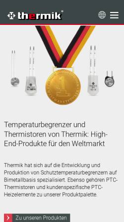 Vorschau der mobilen Webseite www.thermik.de, Thermik Gerätebau GmbH
