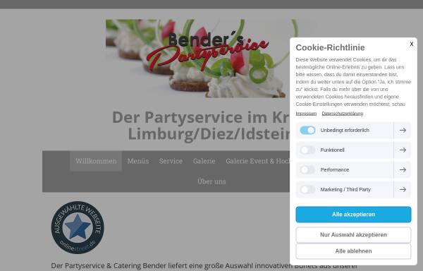 Vorschau von www.partyservicebender.de, Partyservice Bender