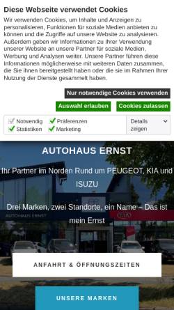 Vorschau der mobilen Webseite www.dasistmeinernst.de, Autohaus Ernst GmbH & CO.KG