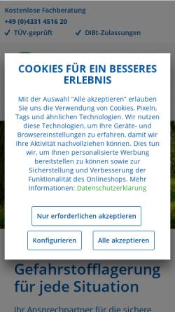 Vorschau der mobilen Webseite www.protecto.de, Protectoplus Lager- und Umwelttechnik GmbH