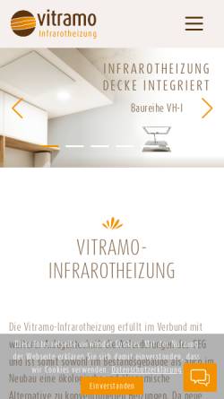 Vorschau der mobilen Webseite www.infrarotheizung-vitramo.de, Vitramo GmbH