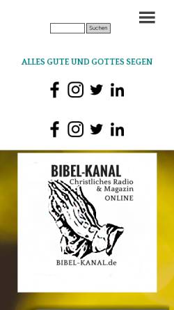 Vorschau der mobilen Webseite www.bibel-kanal.de, Bibel-Kanal