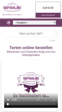 Vorschau der mobilen Webseite torten.de, Torten.de - New Media Supporters Operating GmbH