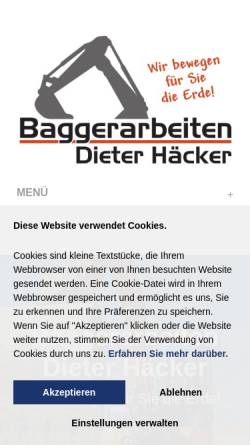 Vorschau der mobilen Webseite baggerarbeiten-haecker.de, Baggerarbeiten Dieter Häcker