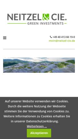 Vorschau der mobilen Webseite www.neitzel-cie.de, Neitzel & Cie. Gesellschaft für Beteiligungen mbH & Co. KG