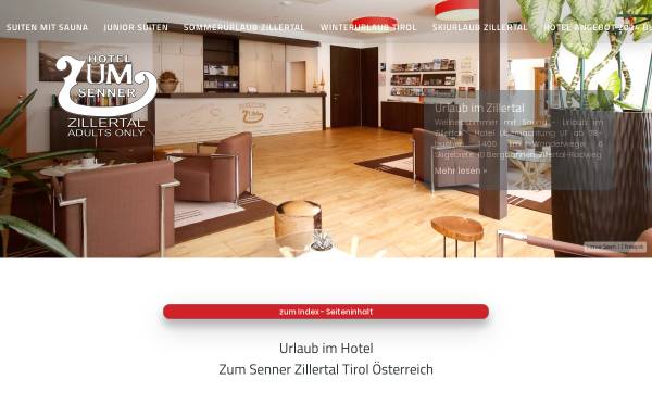 Vorschau von www.zum-senner.at, Hotel Zum Senner Zillertal - Adults only