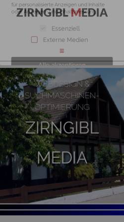 Vorschau der mobilen Webseite www.homepage-mobilfaehig.de, Zirngibl Media