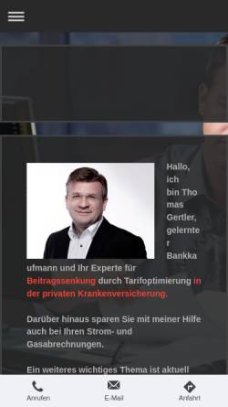 Vorschau der mobilen Webseite www.ihrfinanzdoktor.com, Finanzmakler Thomas Gertler