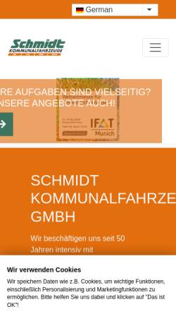 Vorschau der mobilen Webseite www.schmidt-kommunal.de, Schmidt Kommunalfahrzeuge GmbH