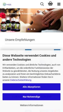 Vorschau der mobilen Webseite asia-drogerie.de, Indolife Onlineshop