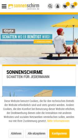 Vorschau der mobilen Webseite www.sonnenschirm-zentrale.de, Sonnenschirm-Zentrale