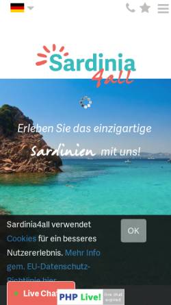 Vorschau der mobilen Webseite www.sardinia4all.de, Sardinia4all - 4allvakanties