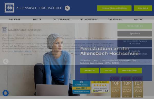 Vorschau von www.allensbach-hochschule.de, Allensbach Hochschule