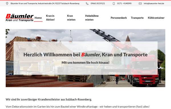 Vorschau von www.baeumler-kran.de, Bäumler Kran und Transporte