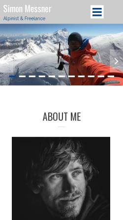 Vorschau der mobilen Webseite www.simon-messner.com, Simon Messner Alpinist & Freelancer