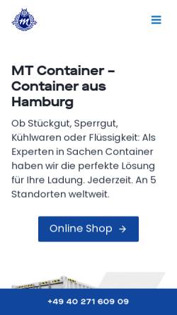 Vorschau der mobilen Webseite www.mtcontainer.de, MT Container GmbH