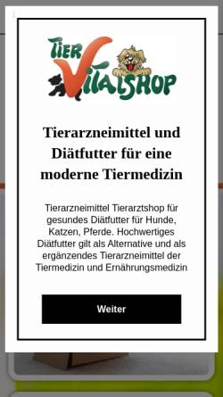 Vorschau der mobilen Webseite www.tierarzneimittel-diaetfutter.de, Tier Vitalshop