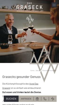 Vorschau der mobilen Webseite www.weingarts-restaurant.de, Weingart´s Restaurant - DAS GRASECK GmbH & Co.KG