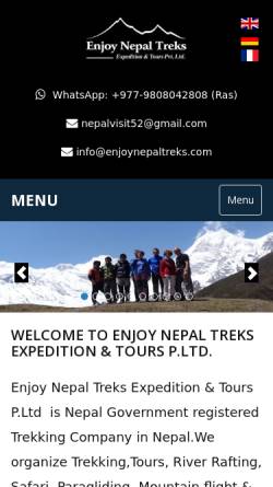 Vorschau der mobilen Webseite www.enjoynepaltreks.com, Enjoy Nepal Treks Expedition & Tours P.Ltd.