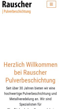 Vorschau der mobilen Webseite www.rauscher-pulverbeschichtung.de, Rauscher Pulverbeschichtung GmbH & Co. KG