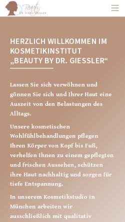 Vorschau der mobilen Webseite kosmetikinstitut-giessler.de, Kosmetikinstitut „Beauty by Dr. Giessler“