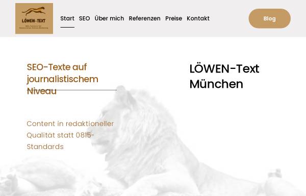 Vorschau von www.loewentext-seo.de, Löwen-Text: SEO-Texterin München für Online-Marketing