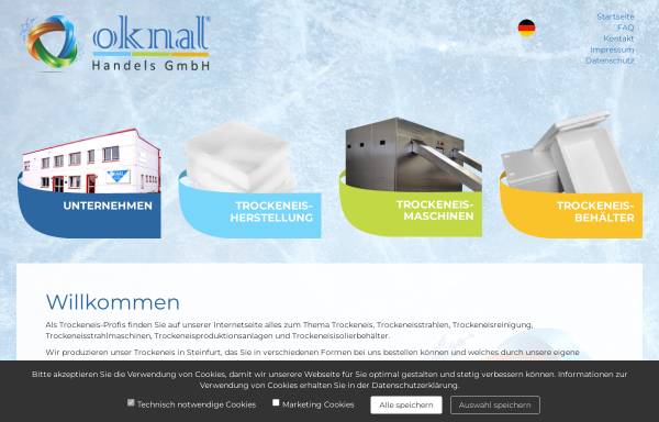 Vorschau von www.trockeneis-oknal.de, OKNAL Handels GmbH