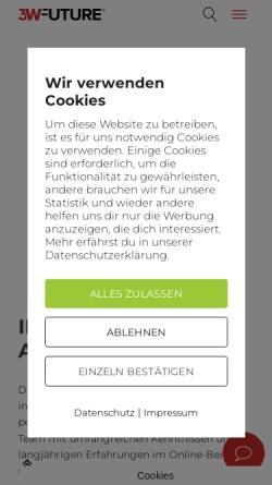 Vorschau der mobilen Webseite www.3wfuture.de, 3W FUTURE GmbH & Co. KG