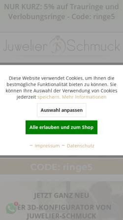 Vorschau der mobilen Webseite www.juwelier-schmuck.de, Juwelier-Schmuck - Aslan Celik